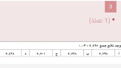 أوجد ناتج جمع ٥,٤٩٨ + ٠,٠٣ (1 نقطة)