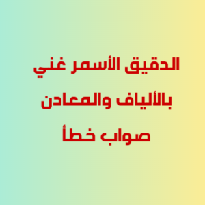 الدقيق الأسمر غني بالألياف والمعادن صواب خطأ