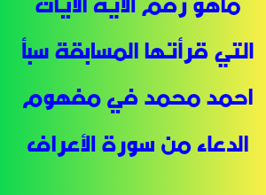 ماهو رقم الآية الآيات التي قرأتها المسابقة سبأ احمد محمد في مفهوم الدعاء من سورة الأعراف