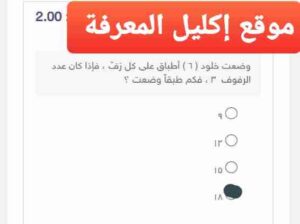 وضعت خلود ٦ أطباق على كل رف فإذا كان عدد الرفوف ٣ فكم طبقا وضعت؟ 