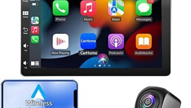 2023 Newest Wireless Apple Carplay&Android Auto,7In HD IPS Touchscreen Portable Car Radio Receiver,Car Stereo with Mirror Link, Bluetooth,Backup Camera,AUX/USB/TF,Navigation Screen for All Vehicles