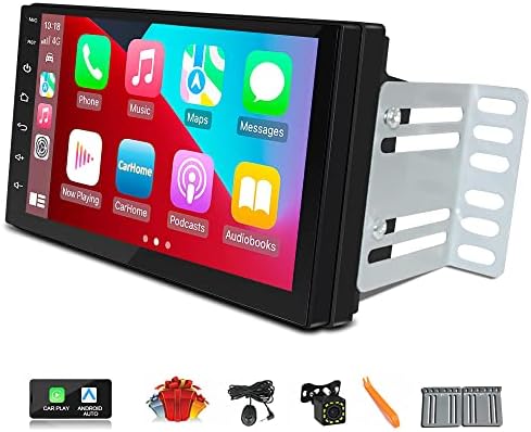 2023 New 7 Inch Android Car Stereo Radio GPS Double Din Navigation HD IPS Screen Capactive Touch Bluetooth FM Wirelss Apple Car Play,Mirror Link,Camera,in Dash Kit Auto Multimedia Player