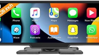 2023 Newest Wireless Apple Carplay & Android Auto 10.26 Inch IPS Touch Screen Portable Car Stereo with Bluetooth Car Radio Receiver Support Siri/Google Assistant FM Transmitter AUX Cable Dash Mount