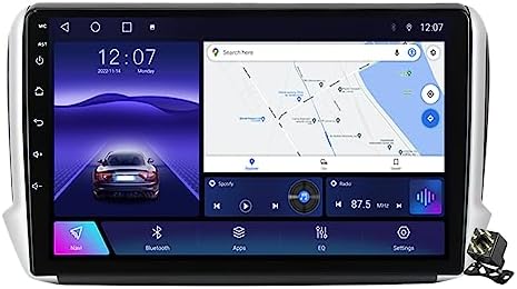 9" Car Radio Multimedia Player for Peugeot 2008 1 2013-2020 Android 12 Car Stereo Autoradio with Navigation GPS CarPlay/Android Auto BT FM 4G WiFi SWC+Backup Camera,Ts10/6+128g