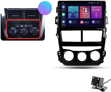 ADMLZQQ Android Radio for Toyota Yaris Vios 2017-2020 Headunit Navigation 9 Inch QLED Touch Screen Bluetooth Wireless Car-Play Android Auto FM AM RDS 4G LTE WiFi DSP 360° Camera Module