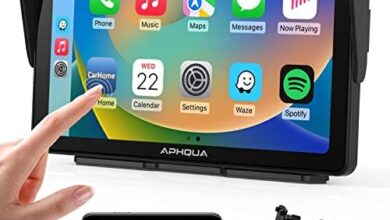 APHQUA A3 Newest Portable Wireless Apple CarPlay and Android Auto Car Radio Stereo with detachable Sunshade,7 inch IPS Touchscreen Bluetooth Hands Free Call, Mirror Link/GPS/Siri for All Vehicle&Truck