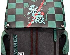 Afoxsos Japanese Anime Backpacks - Unisex Canvas Shoulder Bags Anime Bookbags for Ages 8+ (10.6"x4.7"x16.5"Inh,Multicolors)