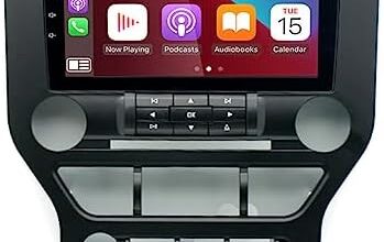 Android 12 CarPlay Car Stereo,MoreChioce 9 Inch Touch Screen with Wireless CarPlay Android Auto 2G+32G Car Radio Support GPS Navigation HiFi Bluetooth Backup Camera Fit for Mustang2015-2021