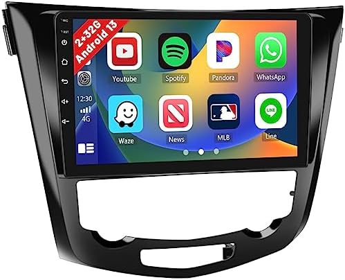 Android 13 Car Stereo for Nissan Rogue X-Trail Qashqai 2014-2018 Radio with Wireless Apple Carplay Android Auto Mirror Link, 10.1 Inch Touch Screen Bluetooth Car Audio Reeciver with WiFi GPS Mic