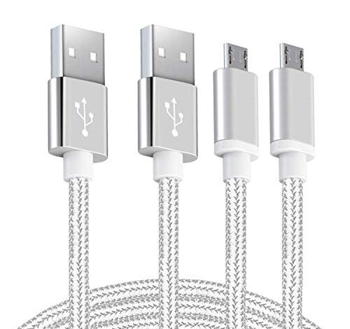 Android Charger Micro USB Cable 2Pack 6FT Fast Charging Cord for Samsung Galaxy S6/S7 Edge, J3/J7 Star Prime Crown, Note 4/5, LG G4 K40 K30 K20 Stylo 3, Moto, Xbox, PS4, Kindle Fire Tablets and Phones