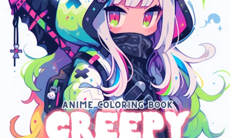 Anime Coloring Book: Creepy Kawaii: Manga Art & Anime Enthusiasts Stress Relief Adult Coloring