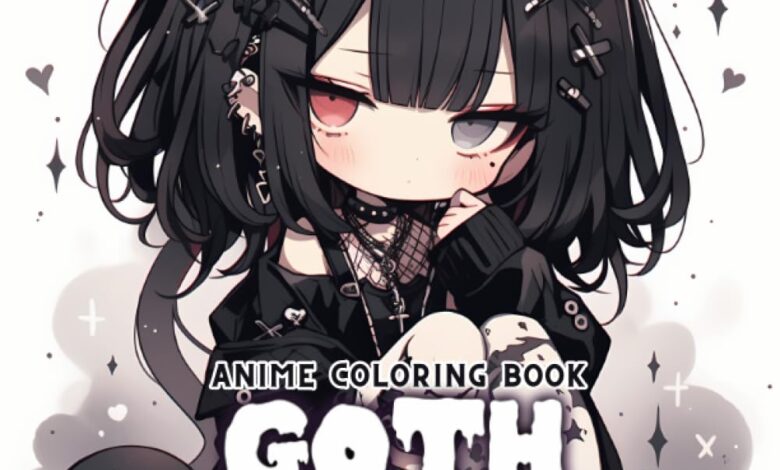 Anime Coloring Book: Goth Kawaii: Manga Art & Anime Enthusiasts Stress Relief Adult Coloring