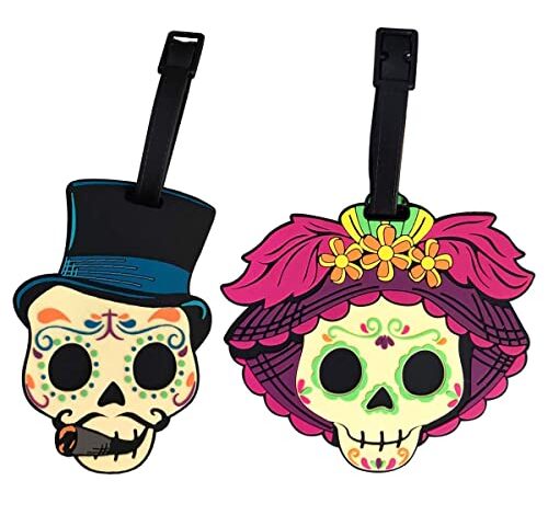 By Mexico, Character Luggage Tag Duo Day of the Dead (Catrina Felisa & Catrín Florencio)