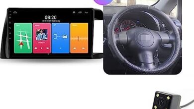 Car Stereo Apple Car-Play and Android Auto, 9'' QLED Touchscreen Car Stereo with Backup Camera, Bluetooth Car Radio Support Mirror Link,FM/Steering Wheel Control for Toyota Wish 2003-2009,Y1e