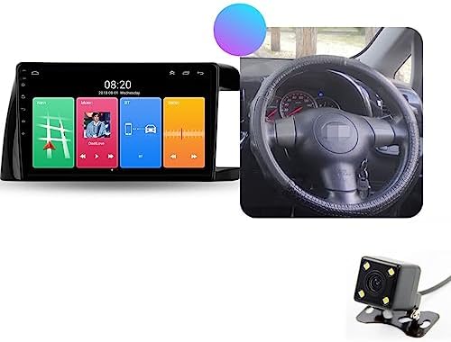 Car Stereo Apple Car-Play and Android Auto, 9'' QLED Touchscreen Car Stereo with Backup Camera, Bluetooth Car Radio Support Mirror Link,FM/Steering Wheel Control for Toyota Wish 2003-2009,Y1e