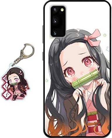 Compatible with Samsung Galaxy A14 5G Case Demon Slayer Anime Design [with Nezuko Figure Keychain], Soft Silicone TPU Animation Cute Phone Case for Samsung Galaxy A14 5G