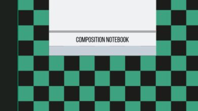 Composition Notebook: 100 Pages Blank College Ruled Lined Notebook | Green and Black Checkered Slayer Pattern | Lined Workbook Journal for Kids Teens Students Children Girls Boys