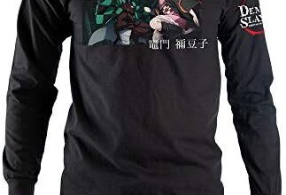 Demon Slayer Anime Cartoon Mens Black Long Sleeve Shirt