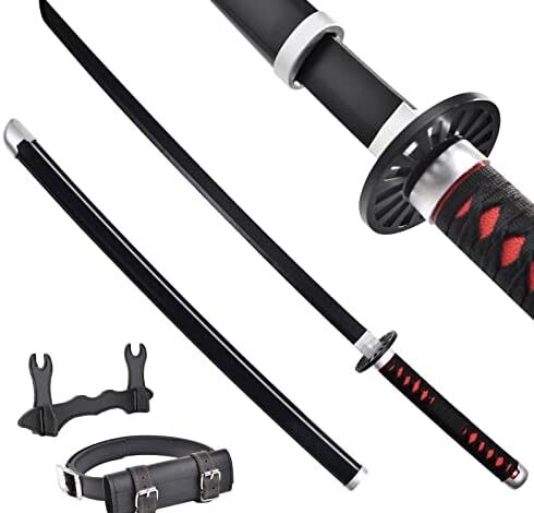 Demon Slayer Sword Anime Sword 41inch - with Belt - Zenitsu Sword & Tanjirou Sword & Rengoku Sword - Various Styles Available