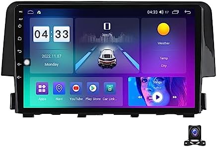 Double Din Car Stereo 9-Inch Touchscreen Multimedia Receiver for H-onda Civic 10th 2015~2021 with 720P AHD Backup Camera/GPS Navigation/SWC/FM Radio/Carplay/Android Auto/DSP/RDS,M600s