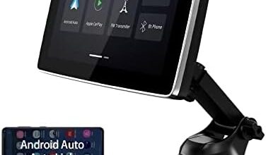 DriveLink Newest Portable Car Play Screen with Wireless Apple Carplay, Android Auto, AirPlay, AutoLink - 2023 Dash Mount Smart 7 Inch Display with Navigation, Bluetooth to Any Car