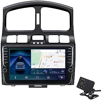 EnwInd Android 12 Car Stereo for Hyundai Santa Fe 2000-2012 Car Radio GPS Navigation 8 Inch IPS Screen Built-in Car-Play/Bluetooth/Wireless/Android Auto/4G WiFi/DSP/FM AM/Back Camera