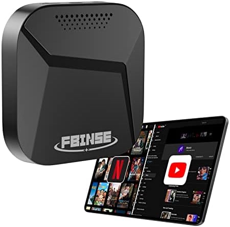 FBINSE CarPlay AI Box Android 11, The Magic Wireless Carplay Adapter Android Auto for Factory Wired Carplay Cars, Mlutimedia Video Box Stream Netflix/YouTube/Spotify, Support SIM/TF Card/4G Network