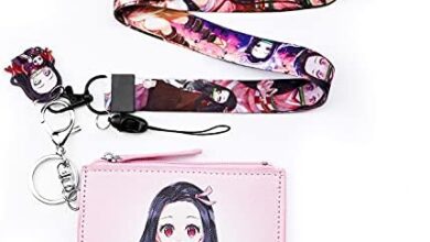 G-Ahora Men Boy Anime Slayer Wallet Anime Purse Credit Card Holder with Lanyard (Nezuko)