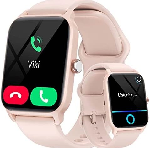 Gydom Smart Watches for Women Answer & Dial Call, Alexa Built-in 1.8" Touch Screen Activity Trackers with Fitness Heart Rate Sleep Monitor, 100+ Sports Modes, IP68 Waterproof for iPhone Android (Pink)