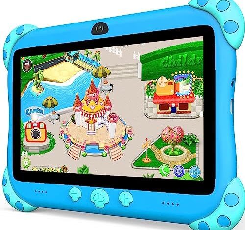 Kids Tablet 7 inch WiFi Kids Tablets 32G Android 10 Tablet for Kids Dual Camera Educational Games Parental Control Childrens Tablets with Kids Software Pre-Installed Kid-Proof YouTube Netflix (Green)