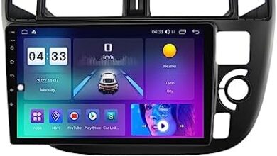 LSHTAR 9 Inch Android 12 Car Stereo Multimedia Car Radio for H-onda Civic EK3/EK4/EK9 1995~1999 GPS Navigation MP5 Player with 4G/WiFi/USB/SWC/FM/DSP/Carplay/Android Auto+720P Backup Camera