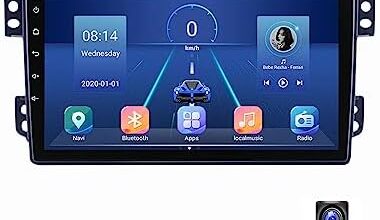 LSHTAR Double Din Car Stereo 9-Inch Touchscreen Multimedia Receiver for Opel Agila/Suzuki Splash Ritz 2008~2014 with 720P Backup Camera/GPS Navigation/SWC/FM Radio/Carplay/Android Auto/DSP/RDS