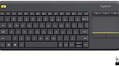 Logitech K400 Plus Wireless Touch With Easy Media Control and Built-in Touchpad, HTPC Keyboard for PC-connected TV, Windows, Android, Chrome OS, Laptop, Tablet - Black