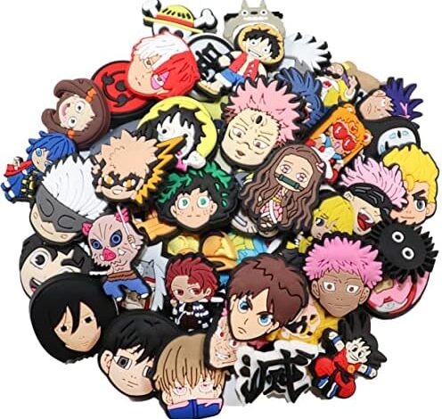 Melgoranmi 50pcs Pack Anime Shoe Charms PVC Different unisex-adult for Decoration party favors