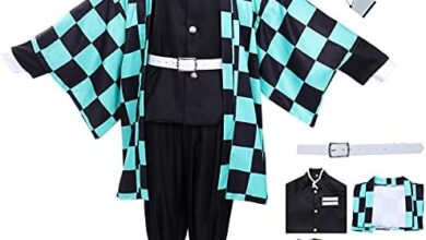 Metaparty Tanjiro Nezuko Cosplay Anime Costume for men,Demon slayer Costume Outfit Adult and kids