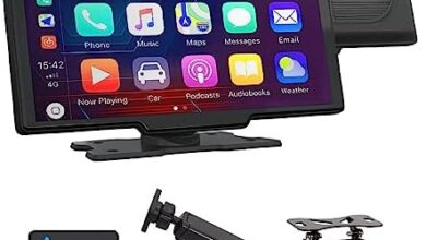 Newest Portable Wireless Apple Carplay & Android Auto,10.26Inch HD Touch Screen Car Radio Receiver,Car Stereo with 2.5K Dash cam,1080P Backup Camera/GPS/Mirror Link/Bluetooth/FM Transmit