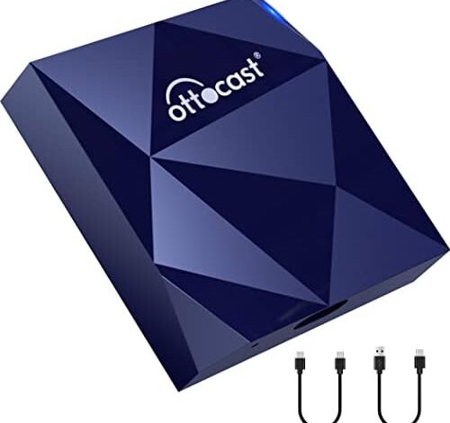 Ottocast Wireless Android Auto Adapter - Mini Android Auto Wireless Car Adapter 2023 Version for Android & OEM Wired AA Cars- Easy Setup via Plug-in Car USB，5Ghz WIFI 15S Auto Connection Online Update
