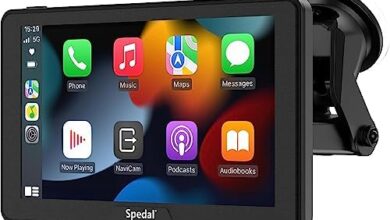 Portable Car Stereo with Wireless CarPlay and Android Auto, Spedal NaviCam-786 Car Screen Apple CarPlay Dash Mount, 7" IPS Touchscreen Multimedia Player with Bluetooth/Mirror Link/Google/Siri/AUX/FM