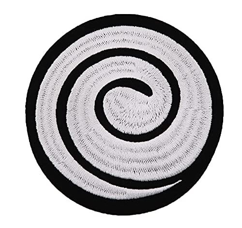 ROCKAPATCH White Spiral Japan Anime Halloween Cosplay Embroidered Iron On Patch