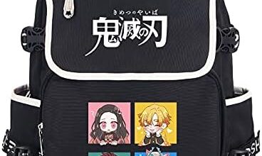 Roffatide Anime Demon Slayer Kamado Tanjirou Kamado Nezuko Laptop Backpack with USB Charging Port