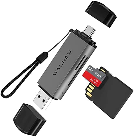 SD/Micro-SD Card Reader, WALNEW USB 3.0 and USB-C to SD/TF Memory Card Adapter for Mac,MacBook,Computer/PC,Laptop,iPad,Samsung Galaxy Android Phone,Support UHS-I SDHC/SDXC/MicroSD/MicroSDHC/MicroSDXC
