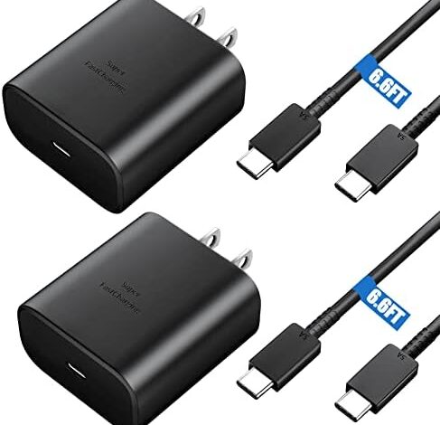 Samsung 45W USB-C Super Fast Charging Cord Cable Type C Wall Charger Android Phone Charger Block for Samsung Galaxy S23 Ultra/S23/S23+/S22/S22 Ultra/S22+/Note 10/20/S20/S21, Galaxy Tab S7+/S8+,2Pack