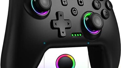 Switch Controller, Wireless Switch Controller Compatible with Switch Controller/Switch Lite/OLED, Wireless Switch Controllers Work with iOS/Android/PC with RGB Light, Programmable, TURBO & Wakeup