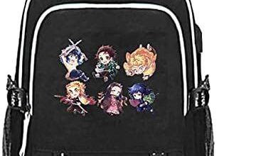 TIMMOR MAGIC Anime Backpack for Boys Girls with USB Charging Port, Middle School College Bookbags Over 8 Years Old.(Black6)