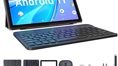 Tablet 2 in 1 Android 11 Tablets with Keyboard 10 inch Tabletas Include Mouse Stylus Tempered Film 6000mAh Tablet 2GB RAM 32GB ROM 512GB Expandable Tableta, 8MP Dual Camera, WiFi BT Google Tablet PC.