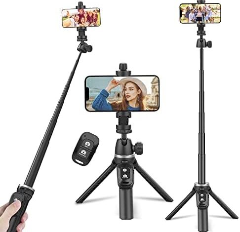Torjim Selfie Stick Tripod with Remote, 40 inch Extendable Selfie Stick for iPhone, Portable & Lightweight Phone Tripod Compatible with iPhone/Android, Perfect for Selfies/Video Recording/Vlogging
