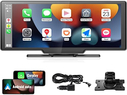 UNITOPSCI Portable Car Stereo Wireless Apple CarPlay Android Auto Voice Assistant 9.3 Inch Touchscreen Bluetooth Car Radio Receiver 32G TF GPS FM Split Screen DVR for Cars RV Truck