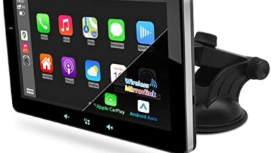 URVOLAX Wireless Portable Car Stereo Carplay Audio Receiver Compatible with Apple Android Auto System,7" HD Touch Screen Car Play with Bluetooth WiFi GPS Navigation FM Radio MirrorLink Voice Control