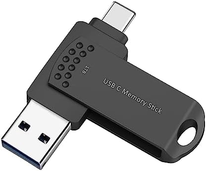 USB Flash Drive 1TB Phone Photo Stick USB C Thumb Drive Memory Stick External Data Storage Richwell for Android Phone USB C i-Pad Air Devices MacBook Pro USB C and Computers Black1TB