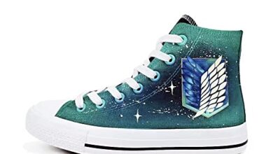 Unisex Attack On Titan Sneakers Luminous Green Anime Canvas Shoes(8 Women / 6 Men/Size 8, TS-Z022HY)